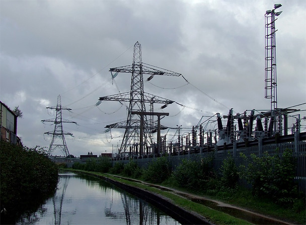 Photo 6"x4" Canal and Pylons, Nechells, Birmingham Birmingham c2008