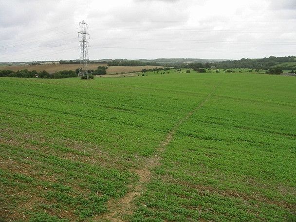 Photo 6"x4" View along the Elham Valley Way in the direction of Elham Newbarn\/TR1539 c2008