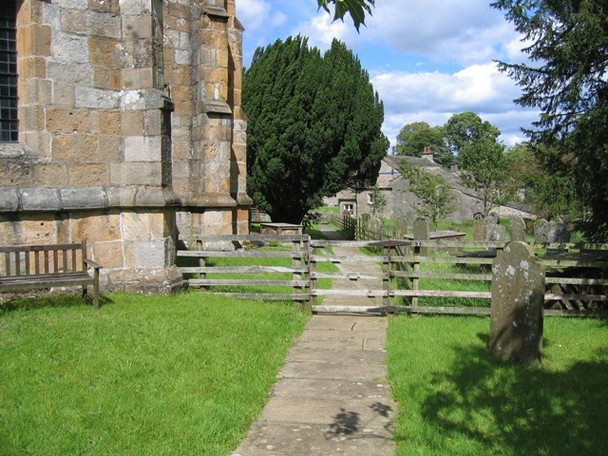 Photo 6"x4" Churchyard path towards the east end of St Michael the Archangel, Kirkby Malham Kirkby Malham c2007