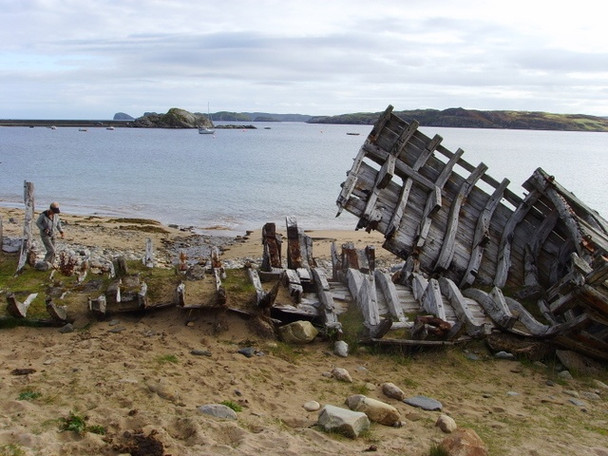 Photo 6"x4" Wreck at Talmine bay Talmine c2008