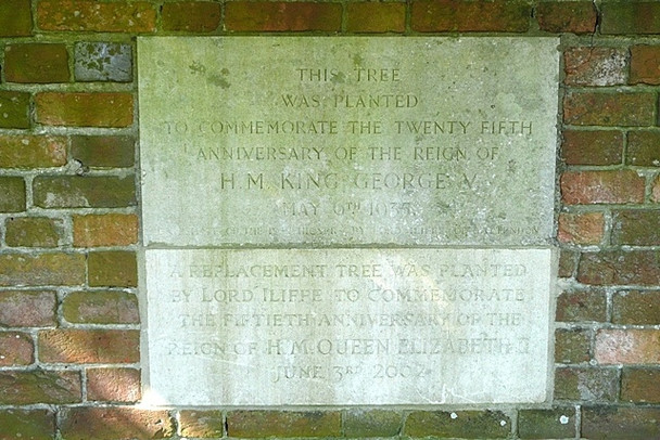 Photo 6"x4" Plaque commemorating tree planting Yattendon c2008