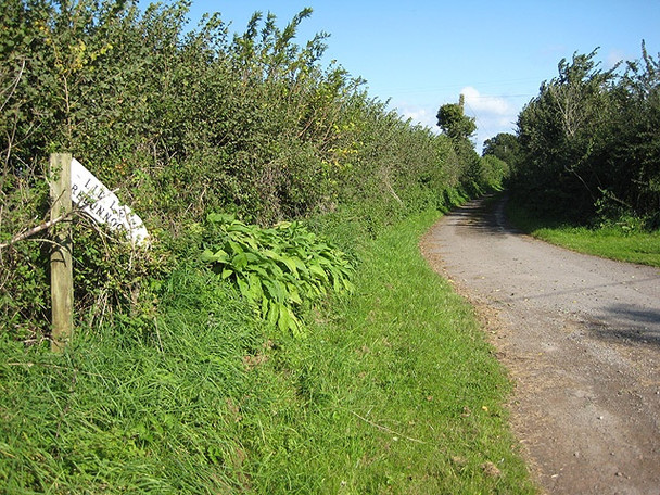 Photo 6"x4" Lopsided sign Llangarron c2008
