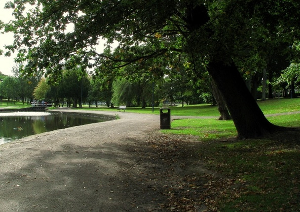 Photo 6"x4" Trees and river, Ward Park Bangor\/J5081 c2008