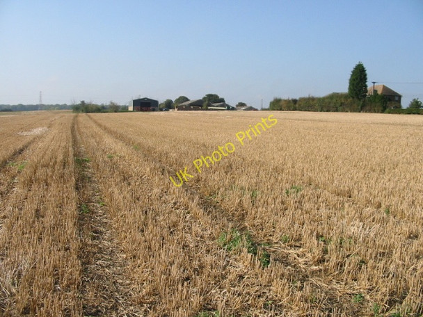 Photo 6"x4" View across the stubble to Mayton Farm Broad Oak\/TR1661 c2008