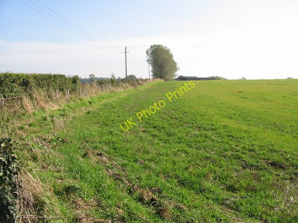 Photo 6"x4" Looking SE along field boundary towards sewage works Grove\/TR2361 c2008