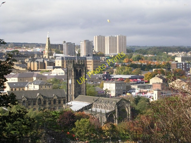 Photo 6"x4" Halifax Parish Church - viewed from Southowram Bank Halifax c2008