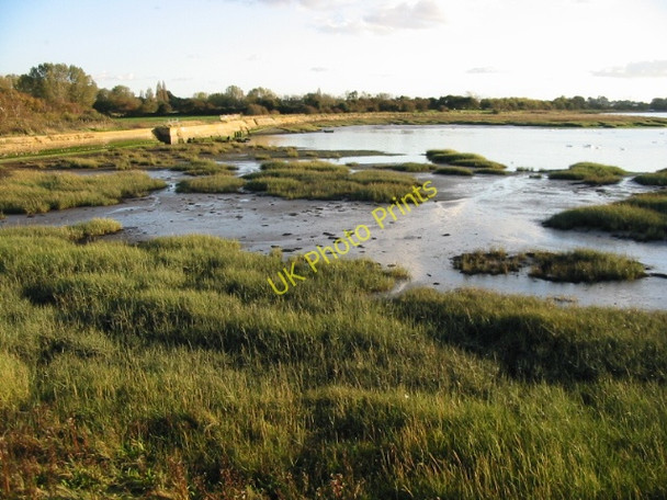 Photo 6"x4" View along the sea wall on Fishbourne Channel Apuldram c2008