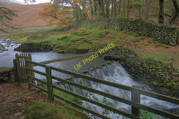 Photo 6"x4" Stepping Stones and Dam Over Green Burn Town Head\/NY3309 c2008