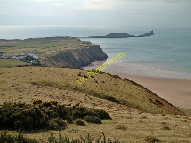 Photo 6"x4" Rhossili and the Worms Head Rhossili c2006