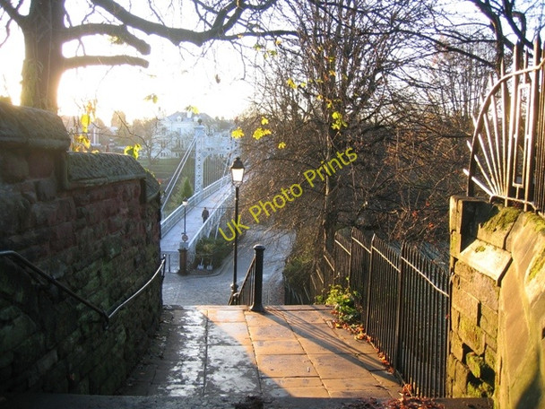 Photo 6"x4" Steps down to the suspension bridge Chester c2008