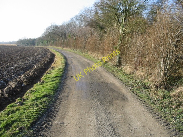 Photo 6"x4" Bridleway and farm track on Cooting Downs Adisham c2008