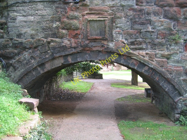 Photo 6"x4" Spur Wall to the Water Tower and Plaque Chester c2007