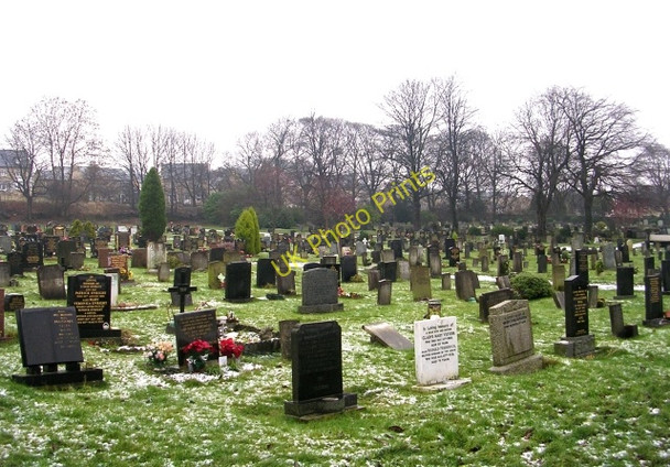 Photo 6"x4" Morton Cemetery - Viewed from Cliffe Crescent Keighley c2009