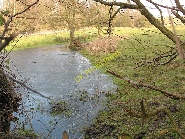 Photo 6"x4" Frozen floodwater Lenham Heath c2009