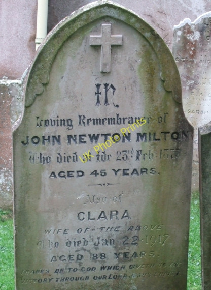 Photo 6"x4" Gravestone outside Ide church Ide c2009