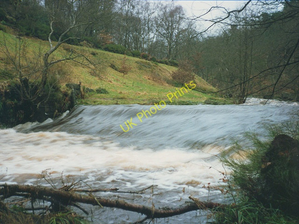 Photo 6"x4" Hebden Water in spate Hebden Bridge c1991