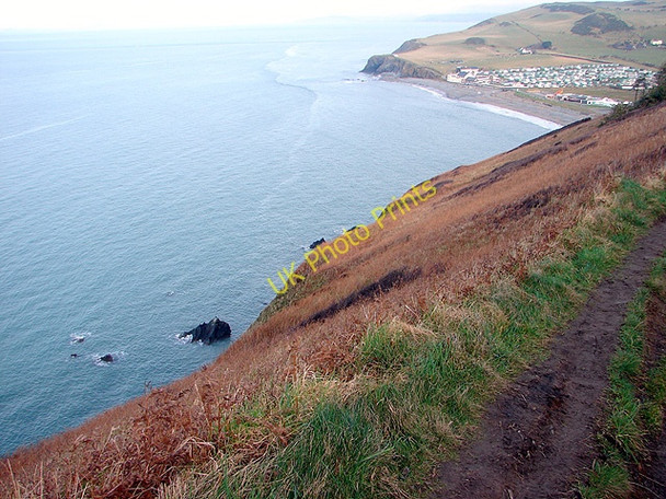 Photo 6"x4" Sheer drop beside the Ceredigion Coastal Path Aberystwyth c2009