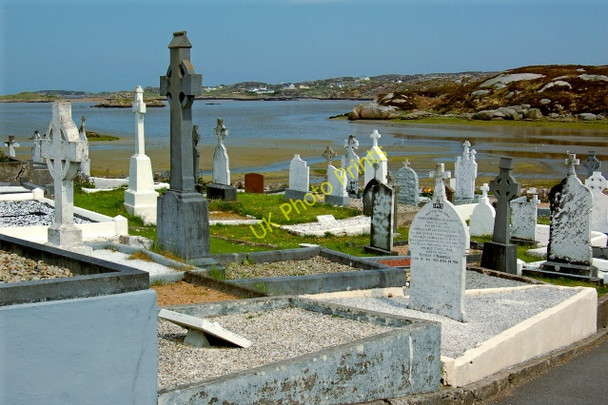 Photo 6"x4" Belcruit - Cemetery and Atlantic Ocean bay Kincaslough c2008