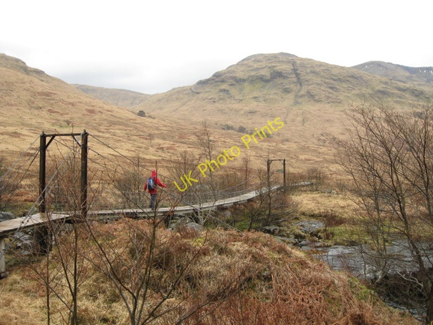 Photo 6"x4" Suspension bridge over the River Kinglass Meall Garbh\/NN1636 c2009