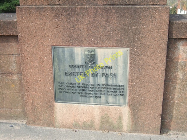 Photo 6"x4" Plaque marking the opening of Exeter By-Pass Heavitree c2009