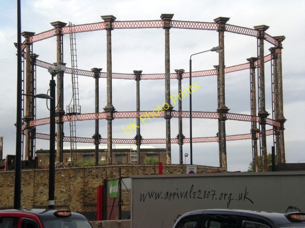 Photo 6"x4" Gasometer by St. Pancras station London c2008