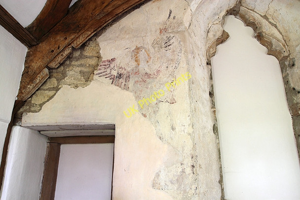 Photo 6"x4" Fiddleford Manor House: Angel Wall Painting Fiddleford c2009