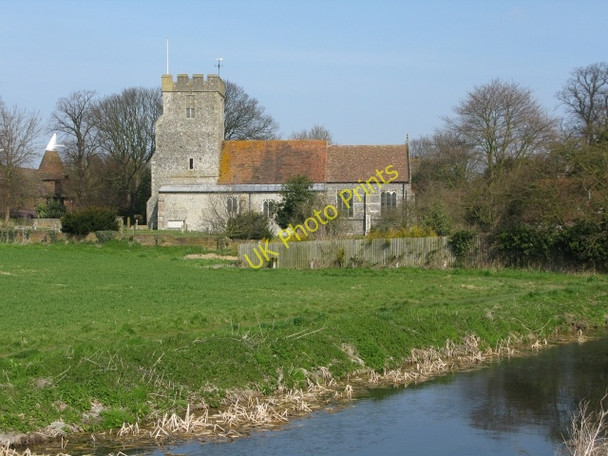 Photo 6"x4" St. Andrew's church, Wickhambreaux, from Wickham Road Ickham c2009