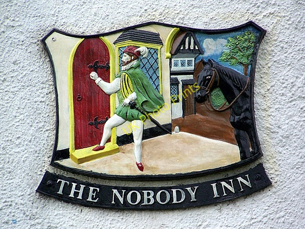Photo 6"x4" The sign for the Nobody Inn, Doddiscombsleigh Doddiscombsleigh c2009