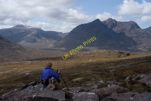 Photo 6"x4" Beinn Dearg Mor from slopes of Sail Liath Meall a' Chlaignn c2009
