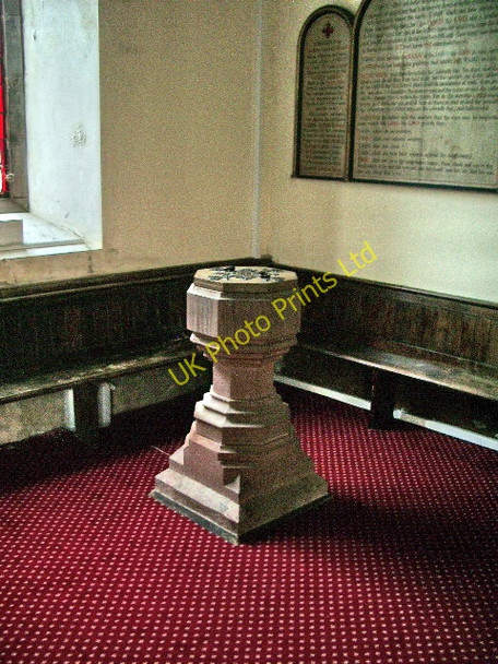 Photo 6"x4" The Parish Church of St Bartholomew, Loweswater, Font Loweswater\/NY1420 c2007