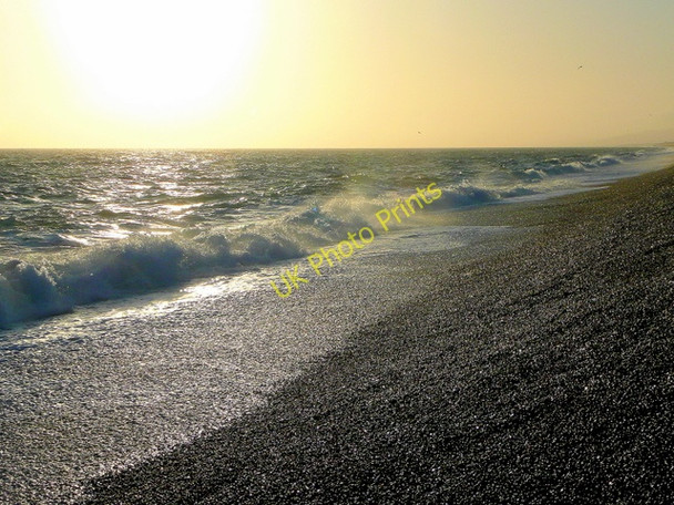 Photo 6"x4" Waves crashing on Chesil Beach Wyke Regis c2009