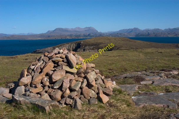 Photo 6"x4" Cairn on Meall na Creige Moire Mellon Udrigle c2009