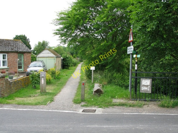 Photo 6"x4" Looking W along the path on southern side of canal West Hythe c2009