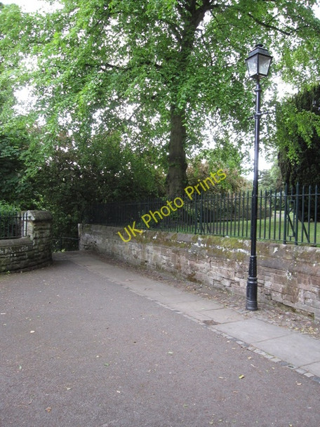 Photo 6"x4" Footpath and benchmark outside Grosvenor Park Chester c2009