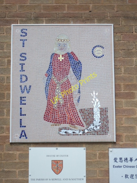 Photo 6"x4" Mosaic of St Sidwell or Sidwella Exeter c2009