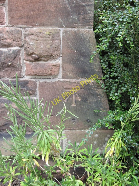 Photo 6"x4" Bench mark on Saltney Christian Centre, Hough Green Chester c2009