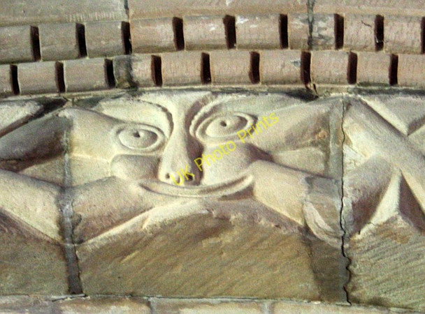 Photo 6"x4" Key stone, chancel arch, Chaceley church Chaceley c2009