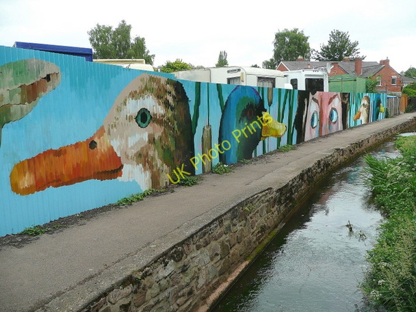 Photo 6"x4" Mural, footpath and brook; Ross-on-Wye Ross-on-Wye c2009