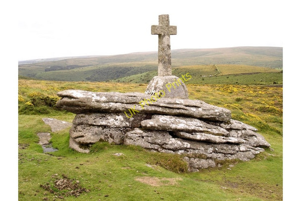 Photo 6"x4" Cave-Penney Cross near Corndon Tor Dartmeet c2009