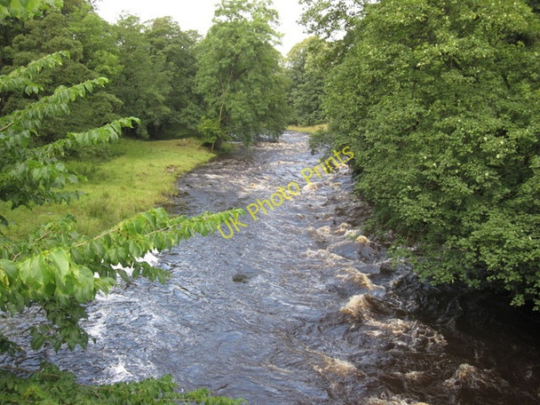 Photo 6"x4" River Ribble in spate at Stainforth - upstream Little Stainforth c2009