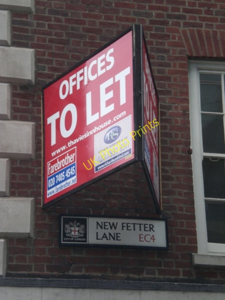 Photo 6"x4" Street sign, New Fetter Lane EC4 London c2009