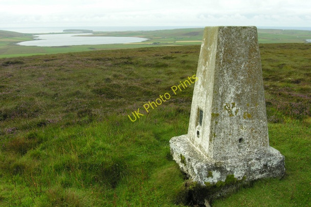 Photo 6"x4" Top of Greeny Hill and Trig Point Beaquoy c2009