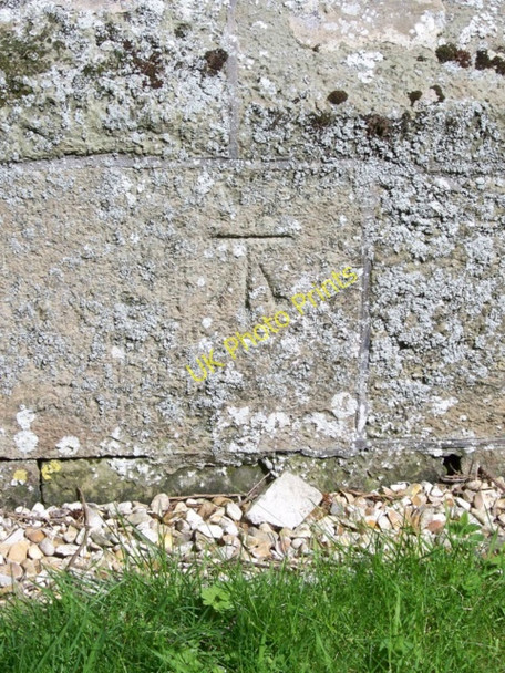 Photo 6"x4" Bench Mark, St Andrew's Church Fontmell Magna c2010