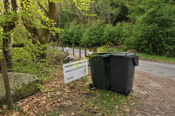 Photo 6"x4" Bins and sign at the entrance to Strathyre Outdoor Centre Strathyre\/NN5617 c2010