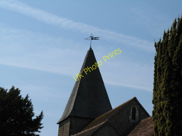 Photo 6"x4" Weather vane on St Peter Church Rodmell Southease c2010