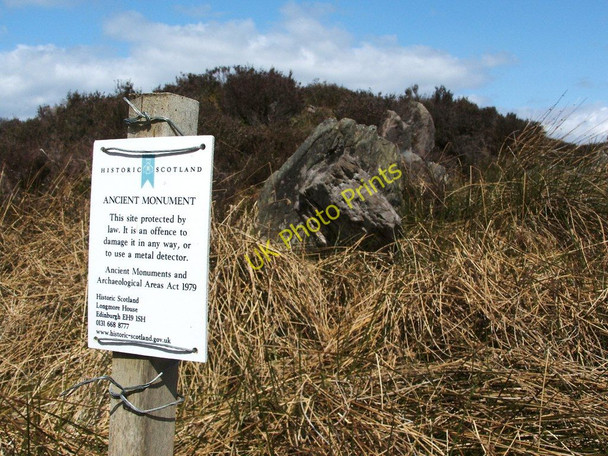 Photo 6"x4" Notice beside the Lang Cairn Finland Burn c2010