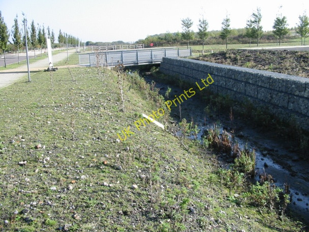 Photo 6"x4" View along a ditch at Fowlmead Country Park Deal c2007