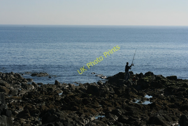 Photo 6"x4" Lone angler at the end of Forlorn Point, Co. Wexford Kilmore Quay c2010