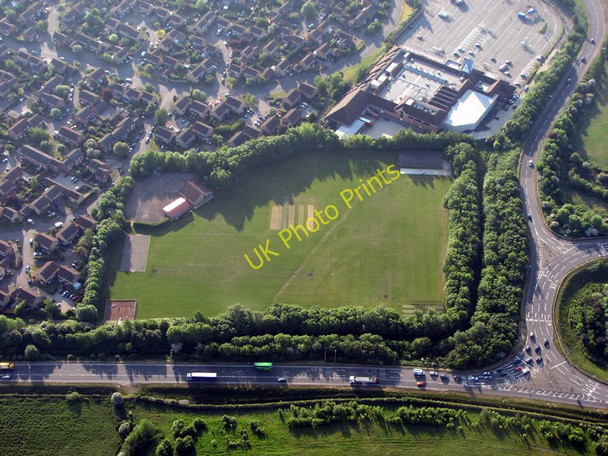 Photo 6"x4" Milton Cricket Ground from a hot-air balloon Milton\/TL4762 c2010