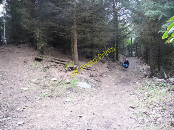 Photo 6"x4" Zip wire at Boncyn Fort, Caerau Uchaf Sarnau\/SH9739 c2010